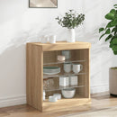 vidaXL sonoma tölgy színű tálalószekrény LED-világítással 60,5x37x67cm