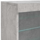 vidaXL betonszürke tálalószekrény LED-világítással 60,5 x 37 x 67 cm