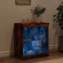 vidaXL füstös tölgy színű tálalószekrény LED-ekkel 60,5 x 37 x 67 cm