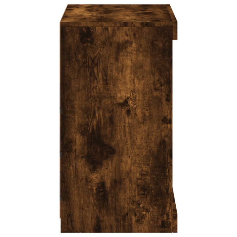 vidaXL füstös tölgy színű tálalószekrény LED-ekkel 60,5 x 37 x 67 cm