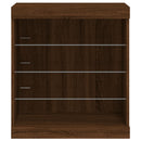 vidaXL barna tölgy színű tálalószekrény LED-világítással 60,5x37x67 cm