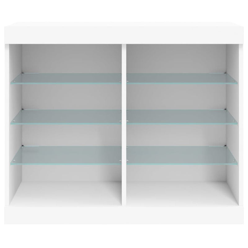 vidaXL fehér tálalószekrény LED-világítással 81 x 37 x 67 cm