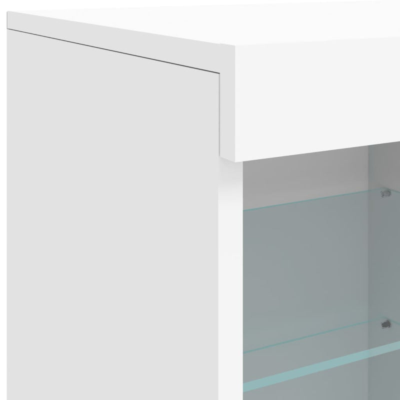 vidaXL fehér tálalószekrény LED-világítással 81 x 37 x 67 cm