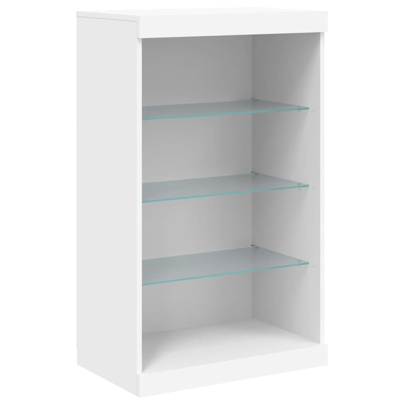 vidaXL fehér tálalószekrény LED-világítással 60,5 x 37 x 100 cm