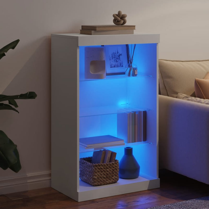 vidaXL fehér tálalószekrény LED-világítással 60,5 x 37 x 100 cm