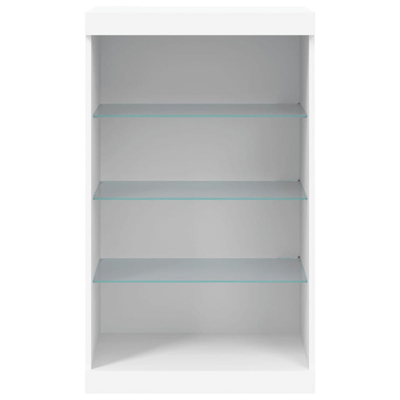 vidaXL fehér tálalószekrény LED-világítással 60,5 x 37 x 100 cm