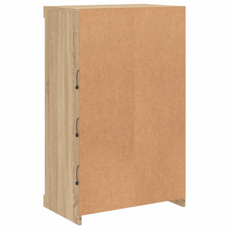 vidaXL sonoma tölgy színű tálalószekrény LED-ekkel 60,5 x 37 x 100 cm