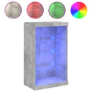 vidaXL betonszürke tálalószekrény LED-világítással 60,5 x 37 x 100 cm