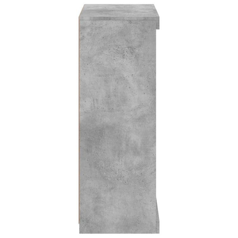 vidaXL betonszürke tálalószekrény LED-világítással 60,5 x 37 x 100 cm