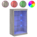 vidaXL szürke sonoma színű tálalószekrény LED-ekkel 60,5 x 37 x 100 cm