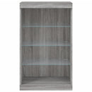 vidaXL szürke sonoma színű tálalószekrény LED-ekkel 60,5 x 37 x 100 cm