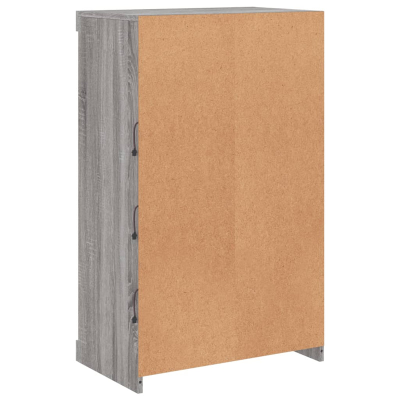 vidaXL szürke sonoma színű tálalószekrény LED-ekkel 60,5 x 37 x 100 cm