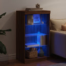 vidaXL barna tölgy színű tálalószekrény LED-ekkel 60,5 x 37 x 100 cm