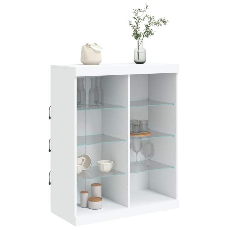 vidaXL fehér tálalószekrény LED-világítással 81 x 37 x 100 cm