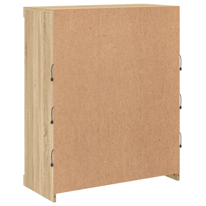 vidaXL sonoma tölgy színű tálalószekrény LED-ekkel 81 x 37 x 100 cm