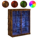 vidaXL füstös tölgy színű tálalószekrény LED-ekkel 81 x 37 x 100 cm