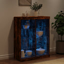 vidaXL füstös tölgy színű tálalószekrény LED-ekkel 81 x 37 x 100 cm