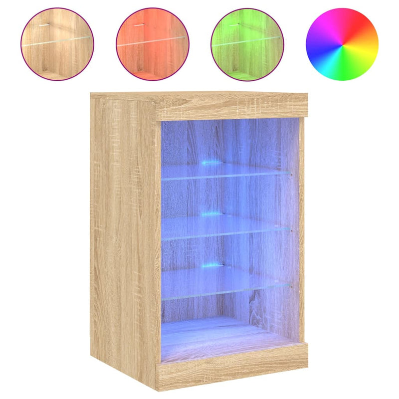 vidaXL sonoma tölgy színű tálalószekrény LED-ekkel 41 x 37 x 67 cm