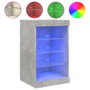 vidaXL betonszürke tálalószekrény LED-világítással 41 x 37 x 67 cm