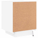 vidaXL fehér szerelt fa éjjeliszekrény LED-fényekkel