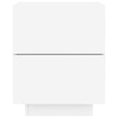 vidaXL 2 db fehér szerelt fa éjjeliszekrény LED-fényekkel