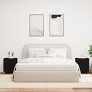 vidaXL 2 db fekete szerelt fa éjjeliszekrény LED-fényekkel