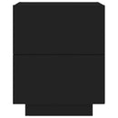 vidaXL 2 db fekete szerelt fa éjjeliszekrény LED-fényekkel