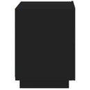 vidaXL 2 db fekete szerelt fa éjjeliszekrény LED-fényekkel