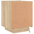 vidaXL 2 db sonoma tölgy színű szerelt fa éjjeliszekrény LED-fényekkel