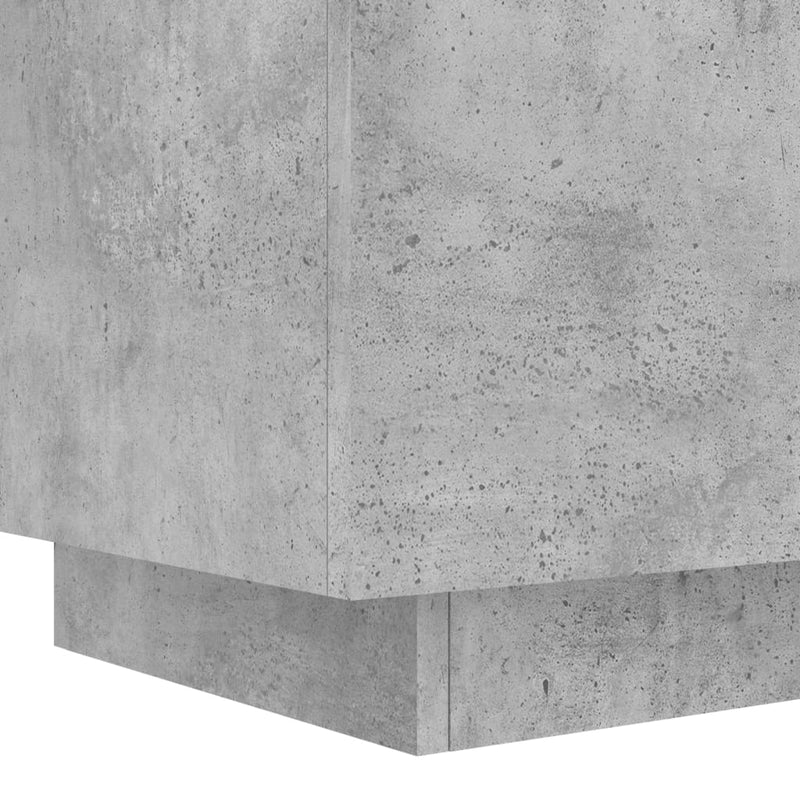 vidaXL 2 db betonszürke szerelt fa éjjeliszekrény LED-fényekkel