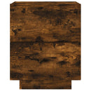 vidaXL füstös tölgy színű szerelt fa éjjeliszekrény LED-fényekkel