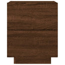 vidaXL barna tölgyszínű szerelt fa éjjeliszekrény LED-fényekkel