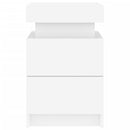 vidaXL fehér éjjeliszekrény LED-világítással 35 x 39 x 55 cm