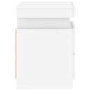 vidaXL fehér éjjeliszekrény LED-világítással 35 x 39 x 55 cm