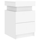 vidaXL 2 db fehér éjjeliszekrény LED-világítással 35 x 39 x 55 cm