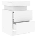 vidaXL 2 db fehér éjjeliszekrény LED-világítással 35 x 39 x 55 cm
