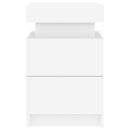 vidaXL 2 db fehér éjjeliszekrény LED-világítással 35 x 39 x 55 cm