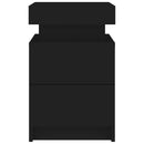 vidaXL 2 db fekete éjjeliszekrény LED-világítással 35 x 39 x 55 cm