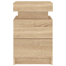 vidaXL sonoma tölgy színű éjjeliszekrény LED-ekkel 35 x 39 x 55 cm