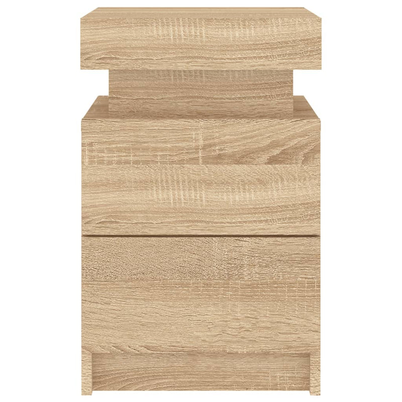 vidaXL sonoma tölgy színű éjjeliszekrény LED-ekkel 35 x 39 x 55 cm