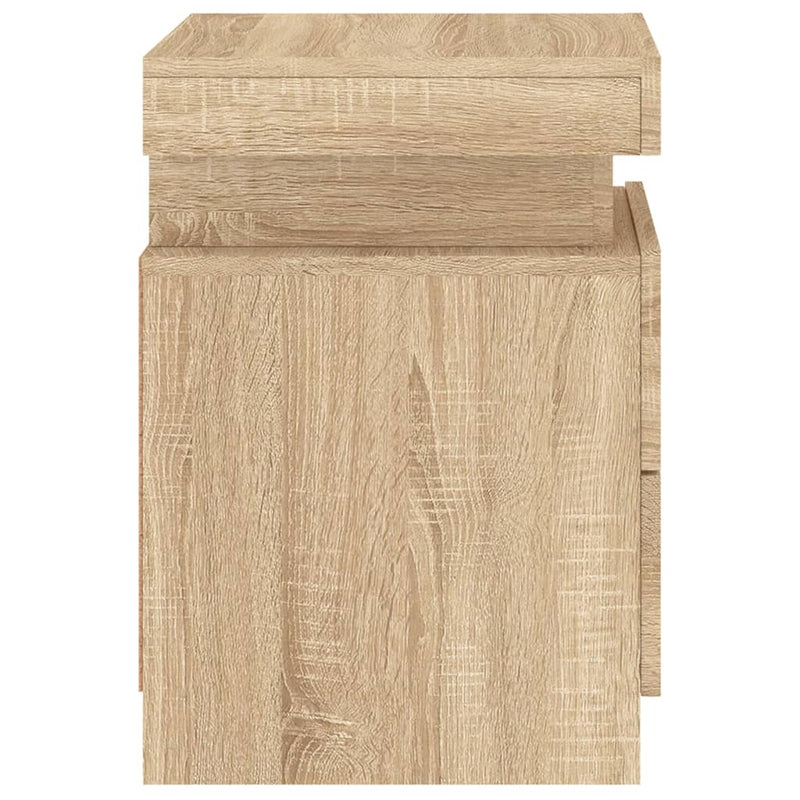 vidaXL sonoma tölgy színű éjjeliszekrény LED-ekkel 35 x 39 x 55 cm
