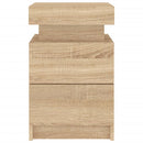 vidaXL 2 db sonoma tölgy színű éjjeliszekrény LED-del 35 x 39 x 55 cm