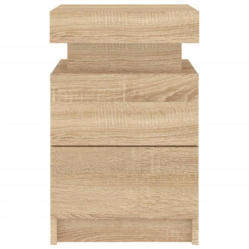 vidaXL 2 db sonoma tölgy színű éjjeliszekrény LED-del 35 x 39 x 55 cm