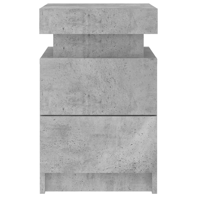vidaXL betonszürke éjjeliszekrény LED-világítással 35 x 39 x 55 cm