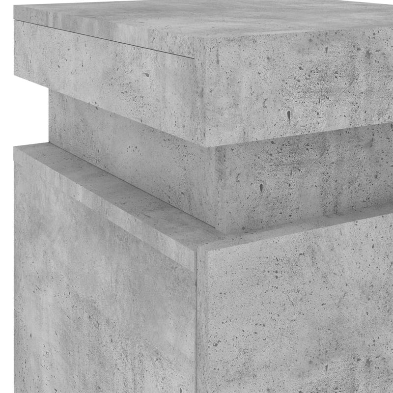 vidaXL betonszürke éjjeliszekrény LED-világítással 35 x 39 x 55 cm