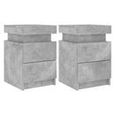 vidaXL 2 db betonszürke éjjeliszekrény LED-világítással 35x39x55 cm