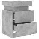 vidaXL 2 db betonszürke éjjeliszekrény LED-világítással 35x39x55 cm