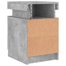 vidaXL 2 db betonszürke éjjeliszekrény LED-világítással 35x39x55 cm
