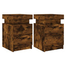 vidaXL 2 db sonoma tölgy színű éjjeliszekrény LED-ekkel 35x39x55 cm