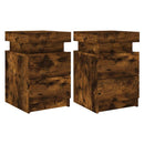 vidaXL 2 db sonoma tölgy színű éjjeliszekrény LED-ekkel 35x39x55 cm